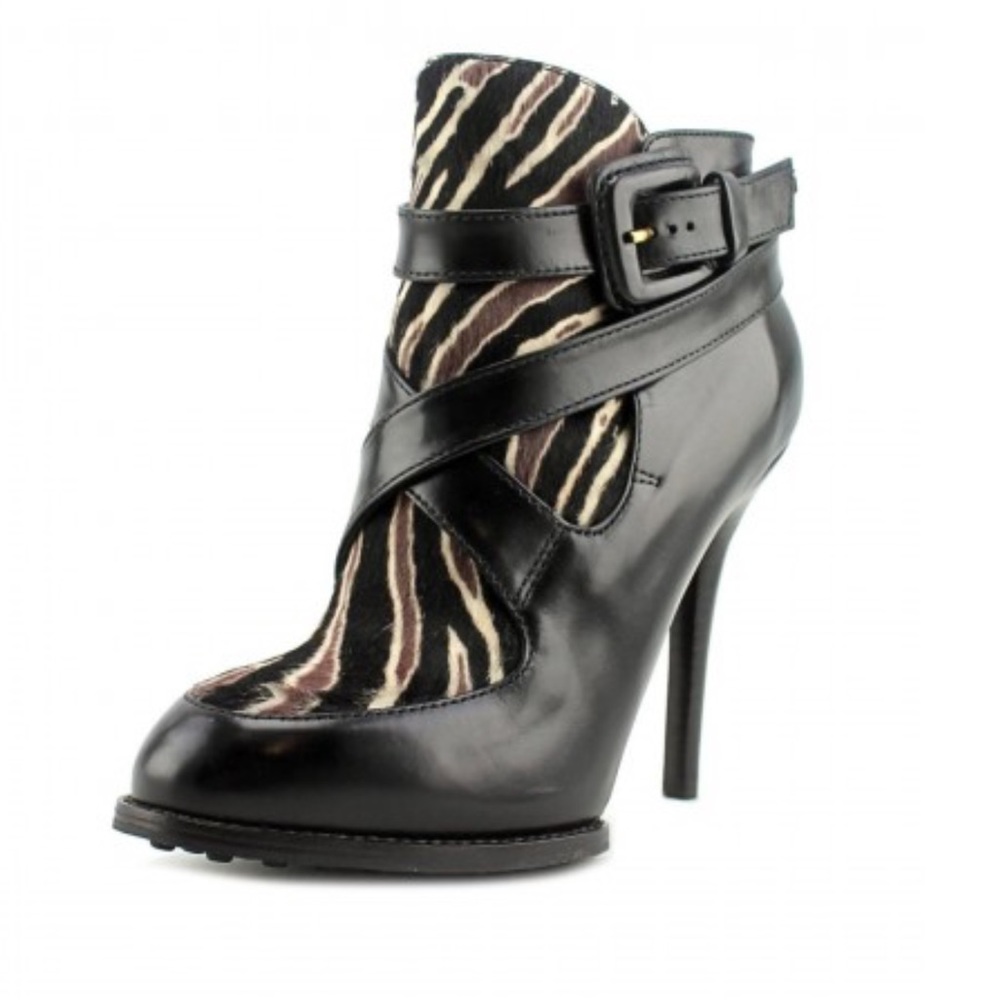 NWB! Tods zebra print calf fur hide boot